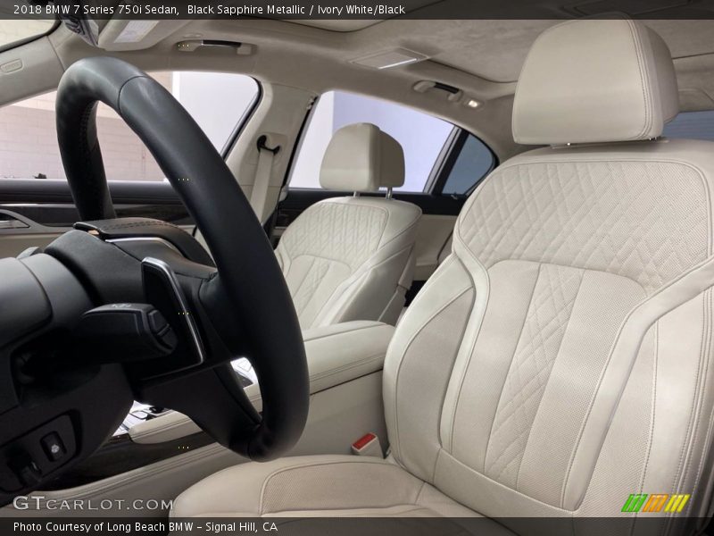 Black Sapphire Metallic / Ivory White/Black 2018 BMW 7 Series 750i Sedan