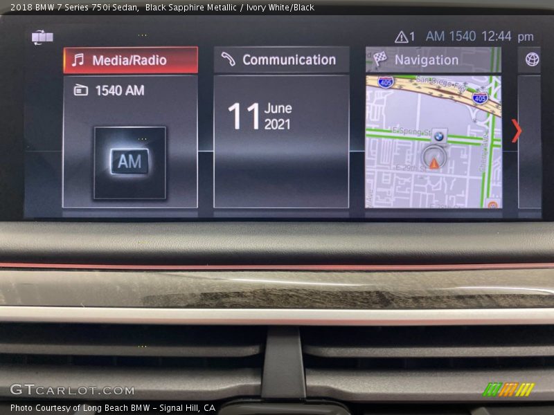 Black Sapphire Metallic / Ivory White/Black 2018 BMW 7 Series 750i Sedan