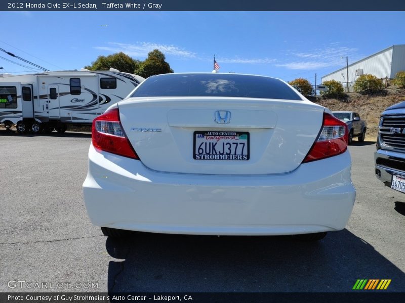 Taffeta White / Gray 2012 Honda Civic EX-L Sedan