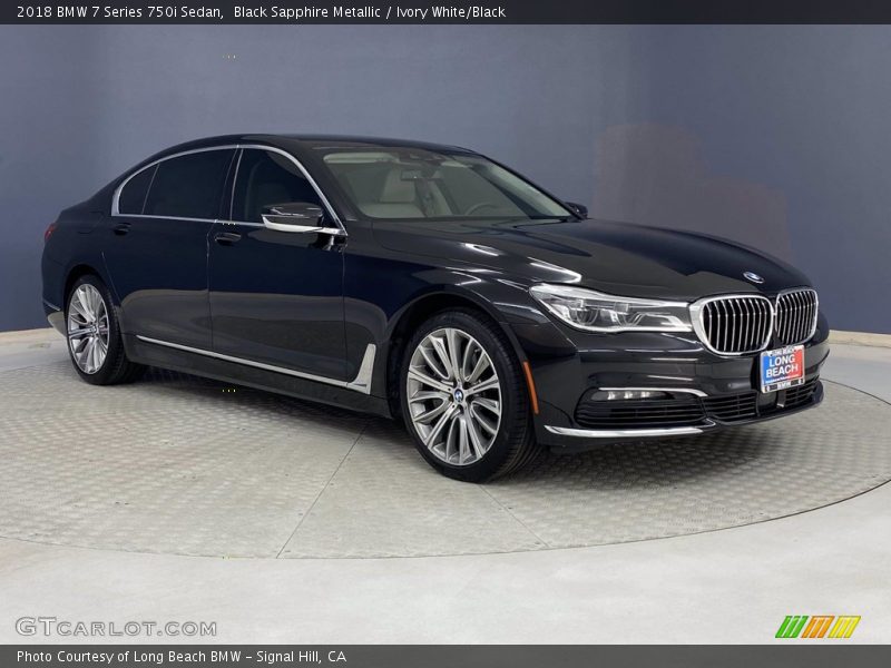 Black Sapphire Metallic / Ivory White/Black 2018 BMW 7 Series 750i Sedan