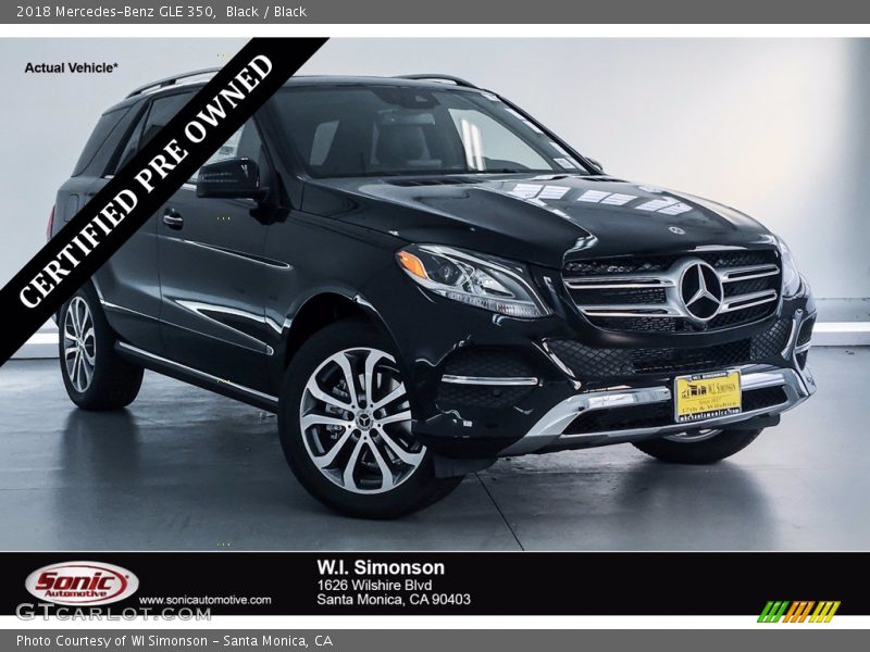 Black / Black 2018 Mercedes-Benz GLE 350