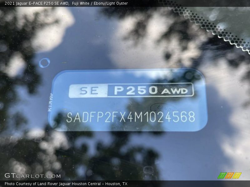 Info Tag of 2021 E-PACE P250 SE AWD