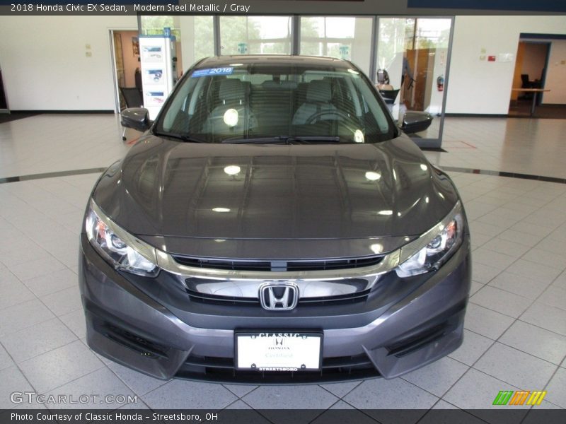 Modern Steel Metallic / Gray 2018 Honda Civic EX Sedan