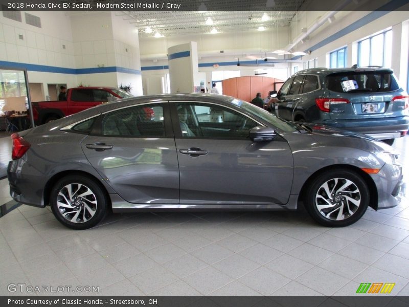 Modern Steel Metallic / Gray 2018 Honda Civic EX Sedan