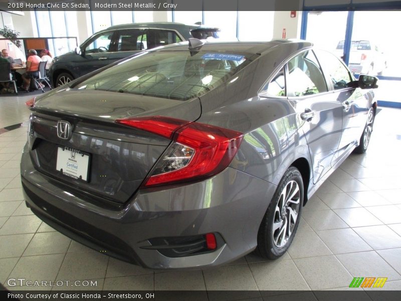 Modern Steel Metallic / Gray 2018 Honda Civic EX Sedan
