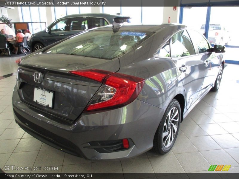 Modern Steel Metallic / Gray 2018 Honda Civic EX Sedan