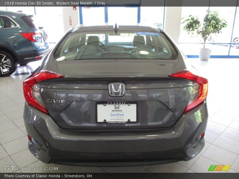 Modern Steel Metallic / Gray 2018 Honda Civic EX Sedan