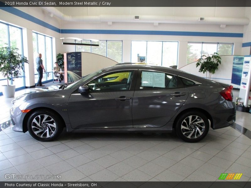 Modern Steel Metallic / Gray 2018 Honda Civic EX Sedan