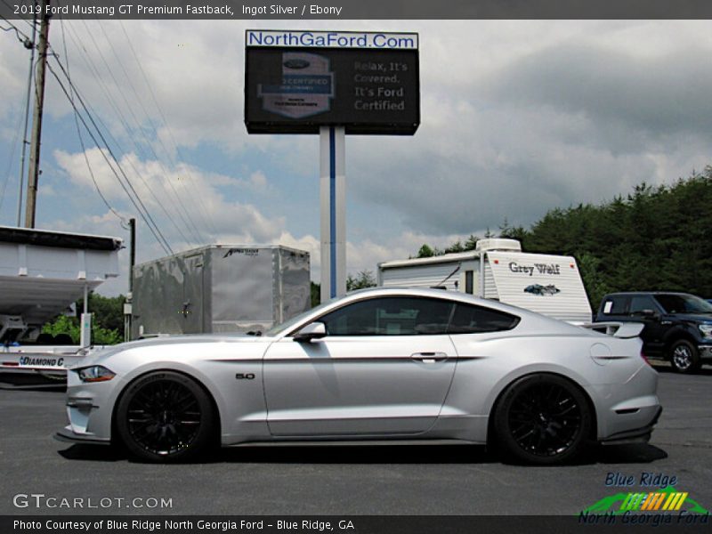 Ingot Silver / Ebony 2019 Ford Mustang GT Premium Fastback