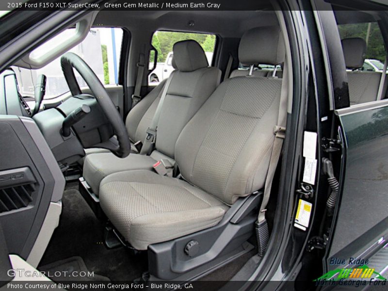 Green Gem Metallic / Medium Earth Gray 2015 Ford F150 XLT SuperCrew