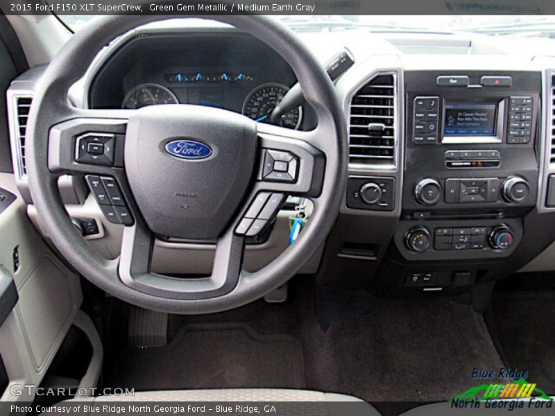 Green Gem Metallic / Medium Earth Gray 2015 Ford F150 XLT SuperCrew
