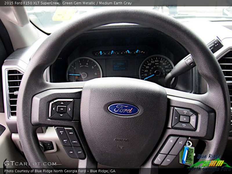 Green Gem Metallic / Medium Earth Gray 2015 Ford F150 XLT SuperCrew