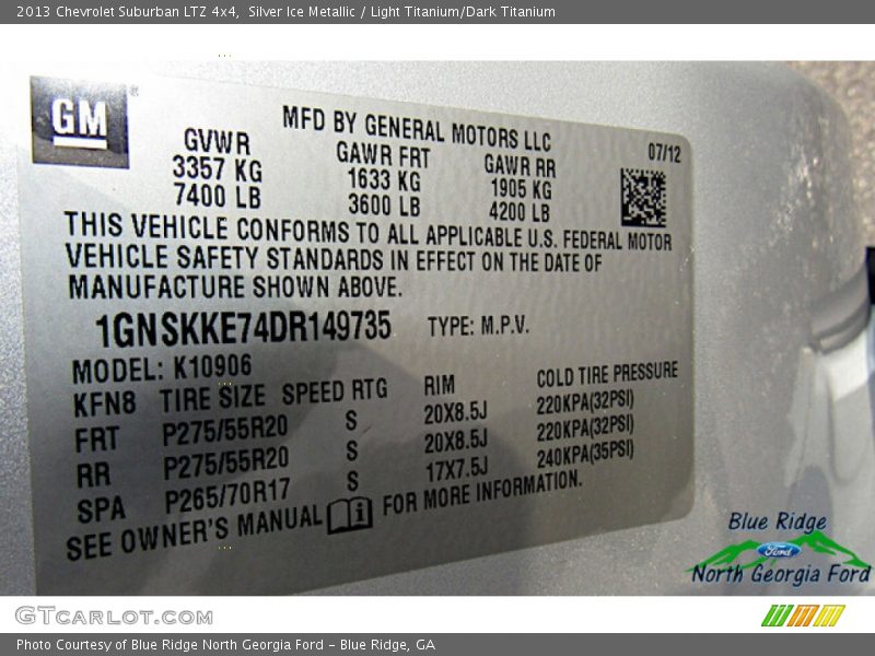Silver Ice Metallic / Light Titanium/Dark Titanium 2013 Chevrolet Suburban LTZ 4x4