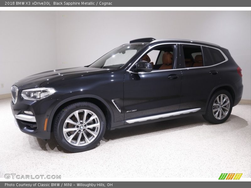 Black Sapphire Metallic / Cognac 2018 BMW X3 xDrive30i