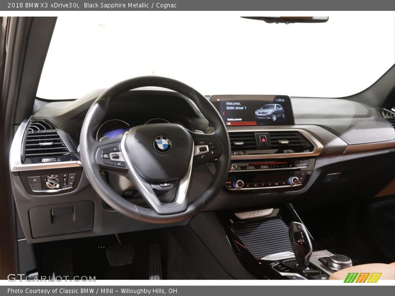 Black Sapphire Metallic / Cognac 2018 BMW X3 xDrive30i