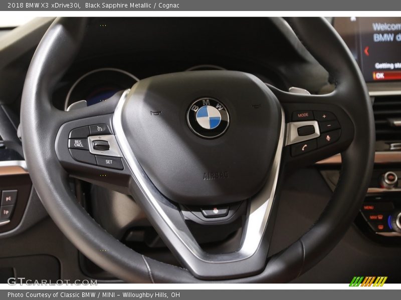 Black Sapphire Metallic / Cognac 2018 BMW X3 xDrive30i