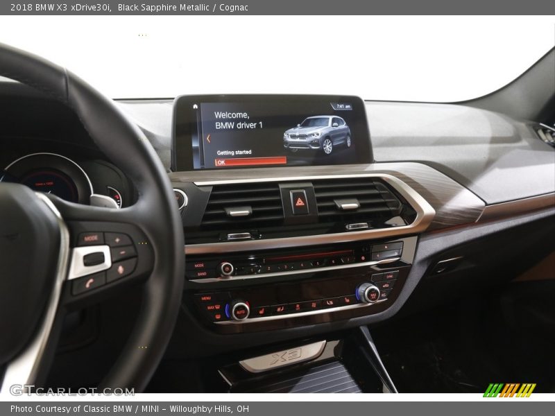 Black Sapphire Metallic / Cognac 2018 BMW X3 xDrive30i