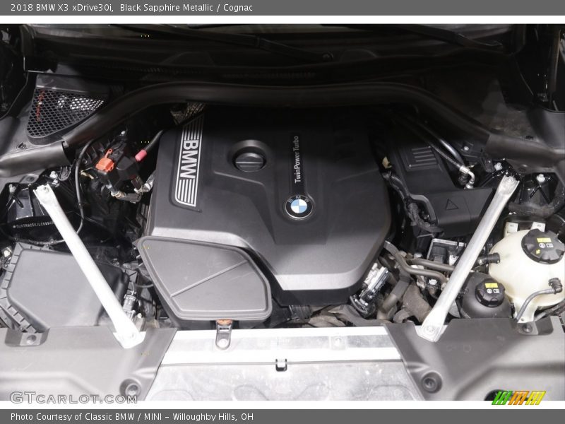 Black Sapphire Metallic / Cognac 2018 BMW X3 xDrive30i