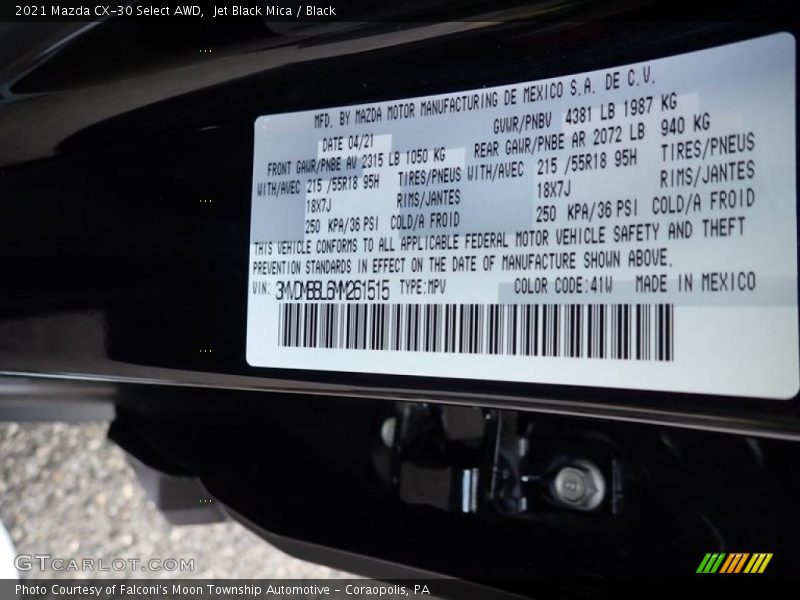 Jet Black Mica / Black 2021 Mazda CX-30 Select AWD