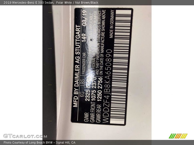Polar White / Nut Brown/Black 2019 Mercedes-Benz E 300 Sedan