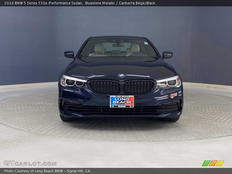 Bluestone Metallic / Canberra Beige/Black 2019 BMW 5 Series 530e iPerformance Sedan