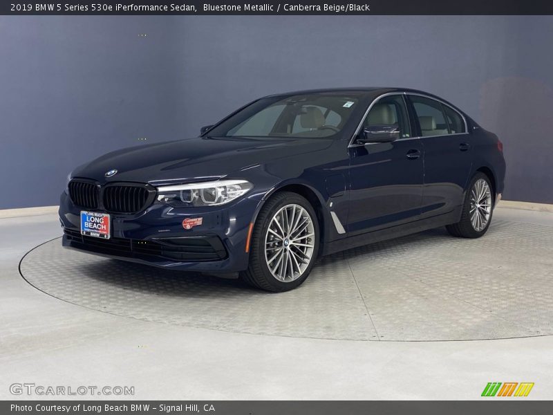 Bluestone Metallic / Canberra Beige/Black 2019 BMW 5 Series 530e iPerformance Sedan