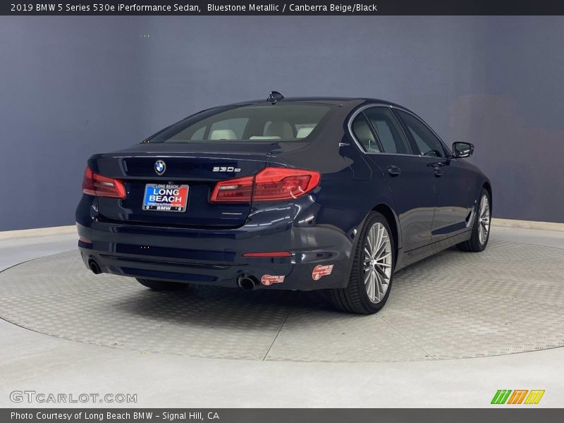 Bluestone Metallic / Canberra Beige/Black 2019 BMW 5 Series 530e iPerformance Sedan