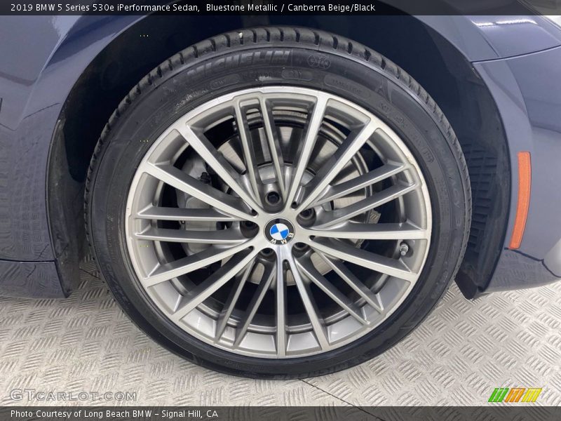 Bluestone Metallic / Canberra Beige/Black 2019 BMW 5 Series 530e iPerformance Sedan