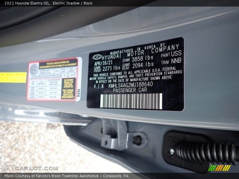 Electric Shadow / Black 2021 Hyundai Elantra SEL