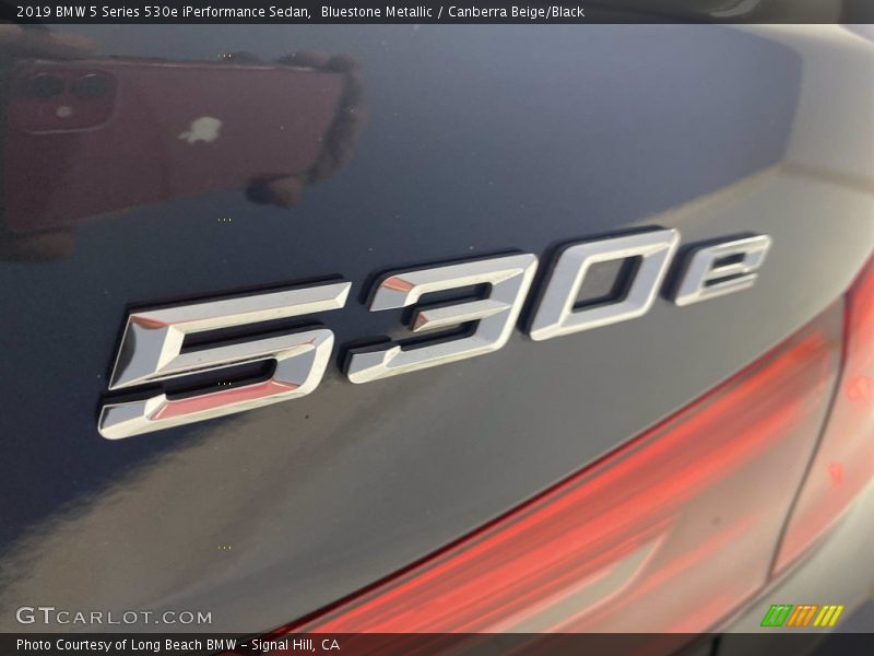 Bluestone Metallic / Canberra Beige/Black 2019 BMW 5 Series 530e iPerformance Sedan