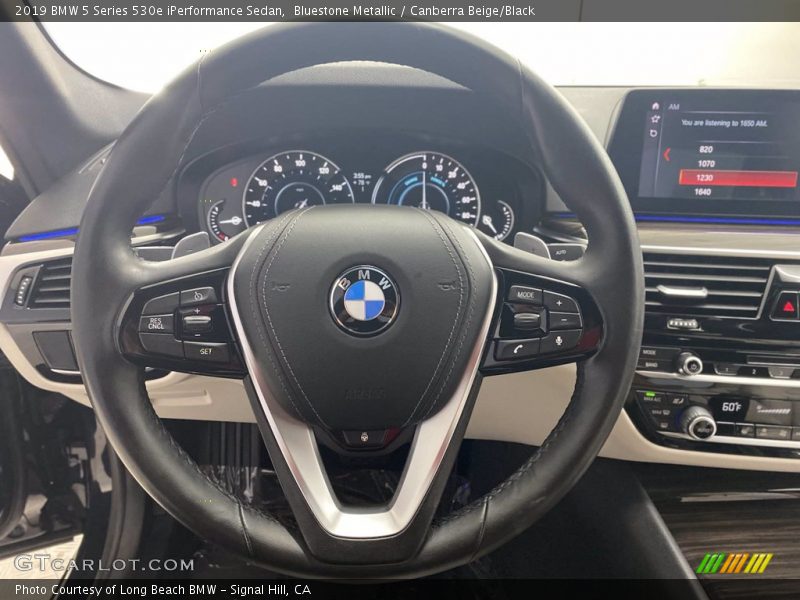 Bluestone Metallic / Canberra Beige/Black 2019 BMW 5 Series 530e iPerformance Sedan