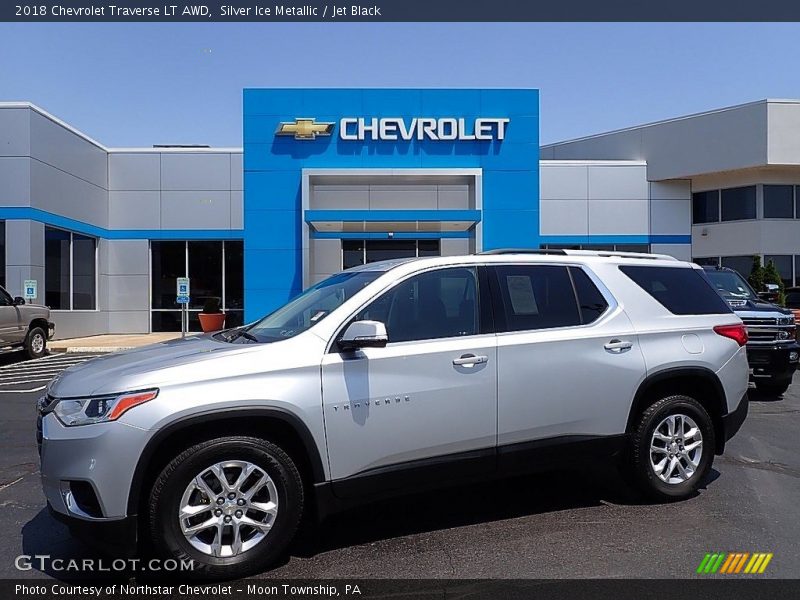 Silver Ice Metallic / Jet Black 2018 Chevrolet Traverse LT AWD