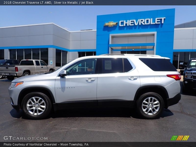 Silver Ice Metallic / Jet Black 2018 Chevrolet Traverse LT AWD