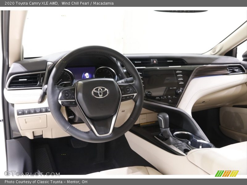 Wind Chill Pearl / Macadamia 2020 Toyota Camry XLE AWD