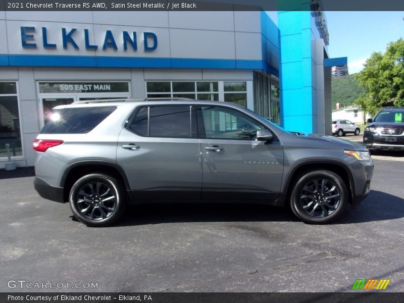 Satin Steel Metallic / Jet Black 2021 Chevrolet Traverse RS AWD