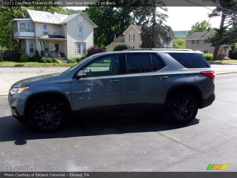 Satin Steel Metallic / Jet Black 2021 Chevrolet Traverse RS AWD