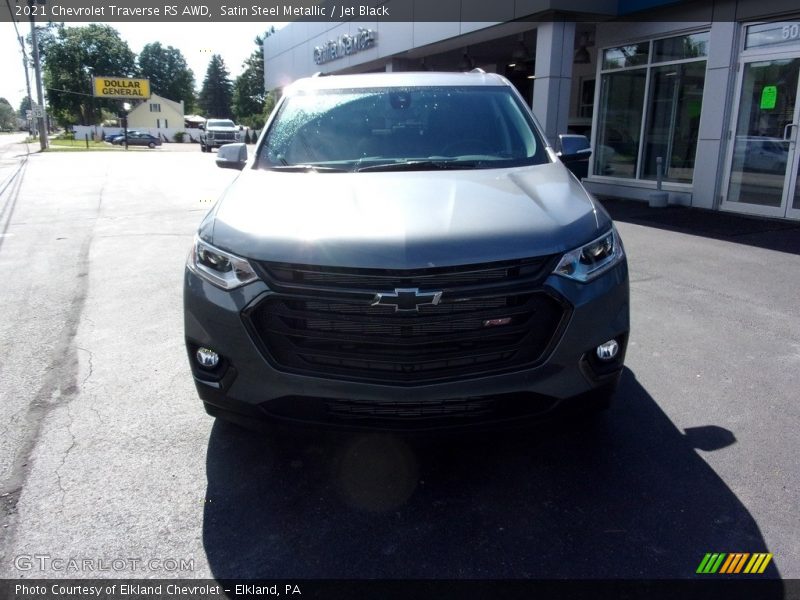Satin Steel Metallic / Jet Black 2021 Chevrolet Traverse RS AWD
