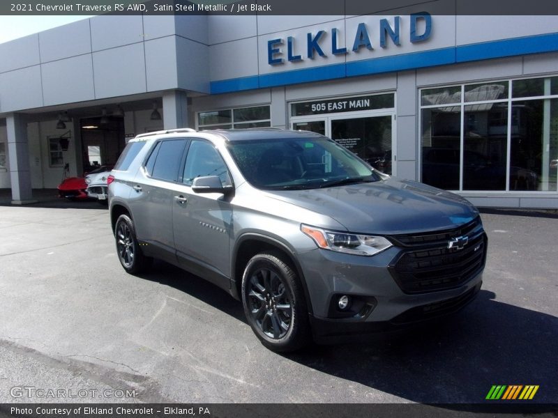 Satin Steel Metallic / Jet Black 2021 Chevrolet Traverse RS AWD
