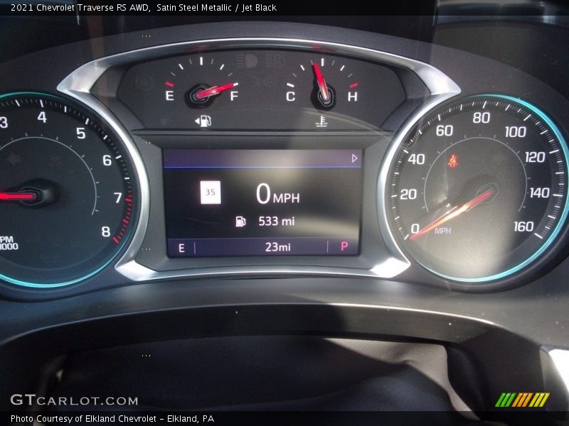 Satin Steel Metallic / Jet Black 2021 Chevrolet Traverse RS AWD