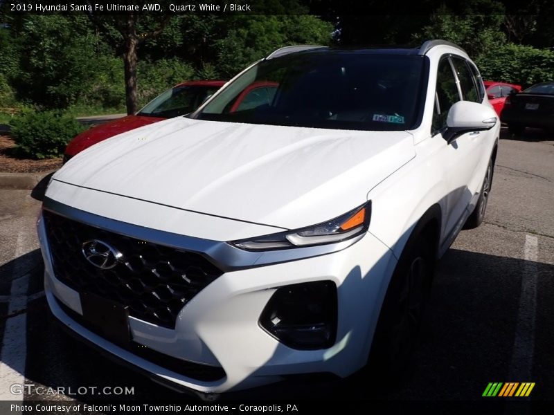 Quartz White / Black 2019 Hyundai Santa Fe Ultimate AWD