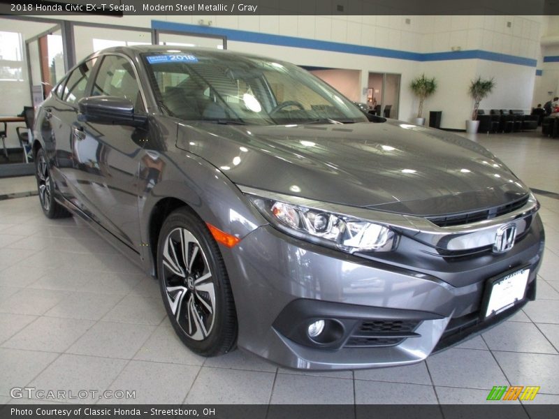 Modern Steel Metallic / Gray 2018 Honda Civic EX-T Sedan