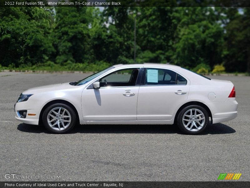 White Platinum Tri-Coat / Charcoal Black 2012 Ford Fusion SEL