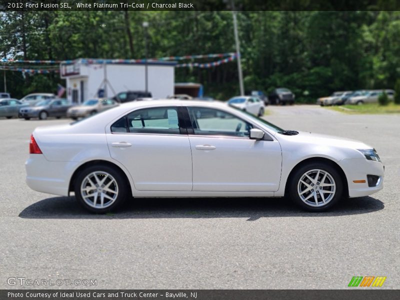 White Platinum Tri-Coat / Charcoal Black 2012 Ford Fusion SEL