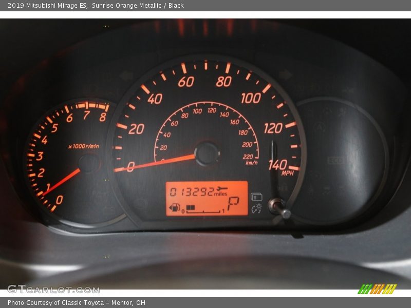Sunrise Orange Metallic / Black 2019 Mitsubishi Mirage ES