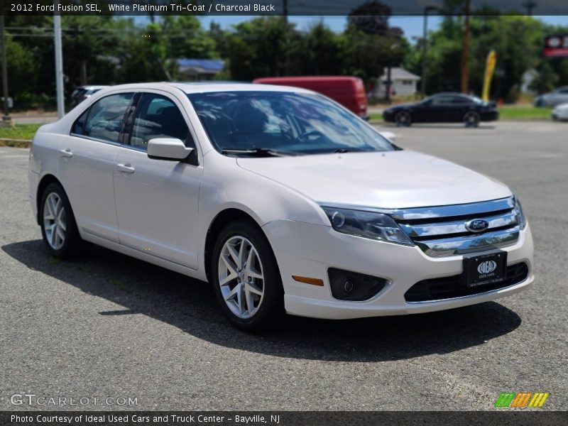 White Platinum Tri-Coat / Charcoal Black 2012 Ford Fusion SEL