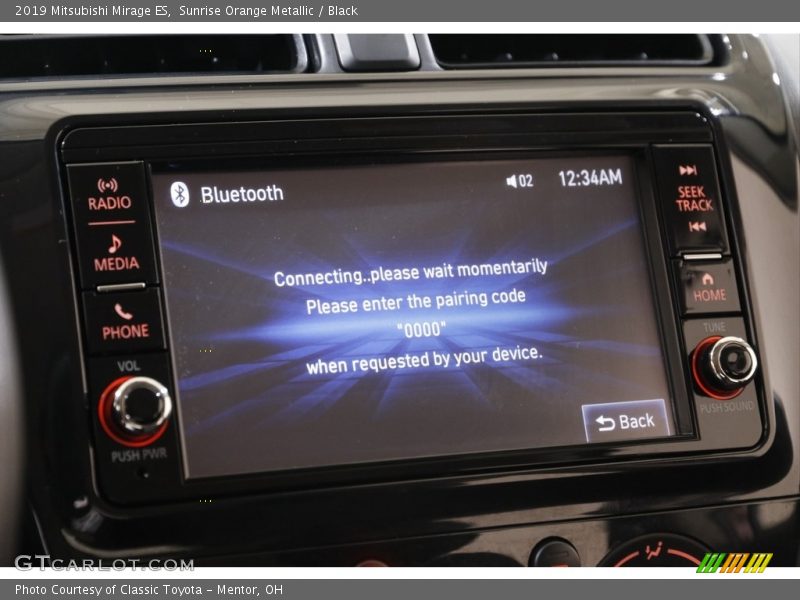 Sunrise Orange Metallic / Black 2019 Mitsubishi Mirage ES