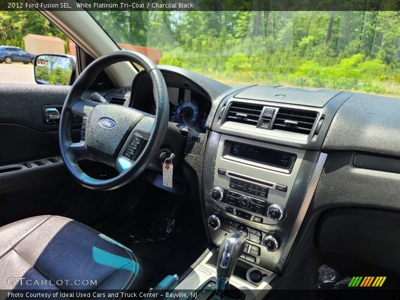 White Platinum Tri-Coat / Charcoal Black 2012 Ford Fusion SEL