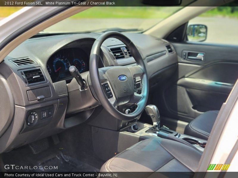 White Platinum Tri-Coat / Charcoal Black 2012 Ford Fusion SEL