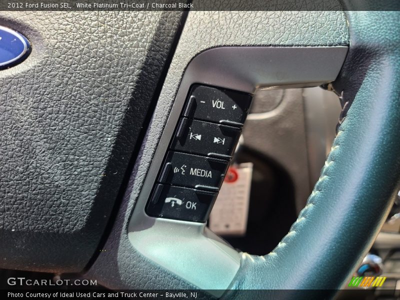 White Platinum Tri-Coat / Charcoal Black 2012 Ford Fusion SEL