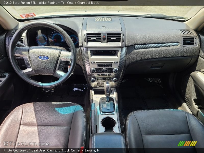 White Platinum Tri-Coat / Charcoal Black 2012 Ford Fusion SEL